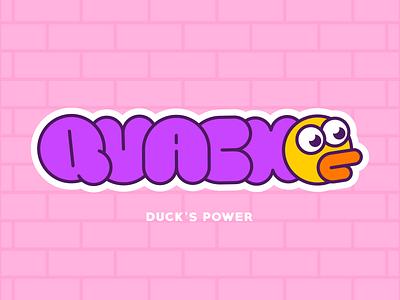 quack quack 2d cute graffiti kawaii pink vector
