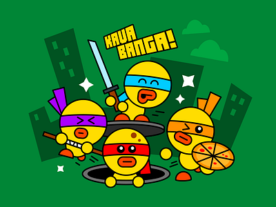 KAVABANGA 2d bold cute duck fanart illustration street tmnt vector