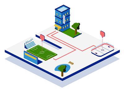 Isometric Downtown & Sporting Venues