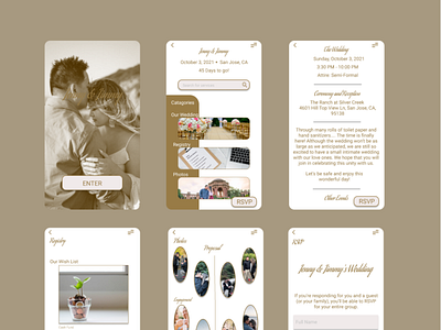 Wedding Announcement app design couples engagement figma graphic design marriage mobile mobile ui rsvp ui ui design ux webdesign wedding wedding announcement wedding invite