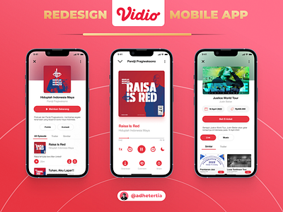 Redesign Vidio Mobile App design figma figmadesign ui uidesign uimobileapp uiux