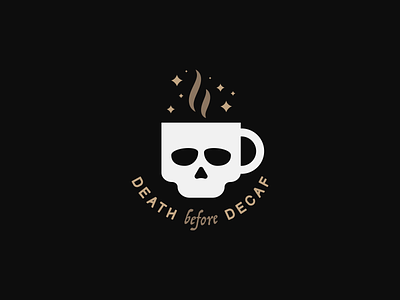 Death before Decaf coffee coffee cup design illustration illustrator logo logo design skull skull art vector