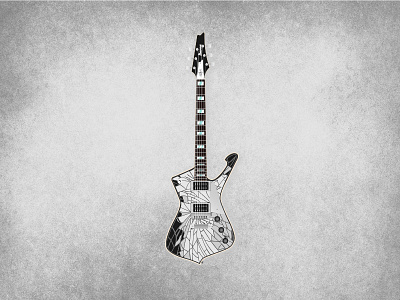 Iceman ibanez guitar illustrator kiss paul stanley rock n roll vector