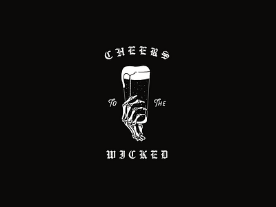 Cheers to the Wicked beer design graphic design illustrator skeleton vector
