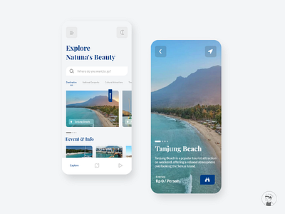 Tourism Apps UI - Visiting Natuna app design illustration ui ux web