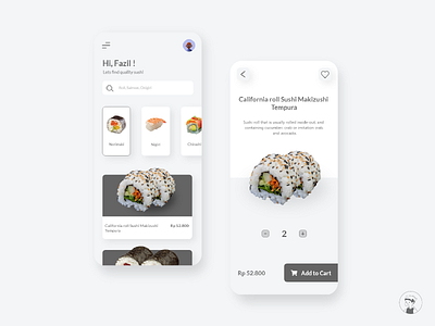 Sushi Online Delivery UI Design app design ui ux web