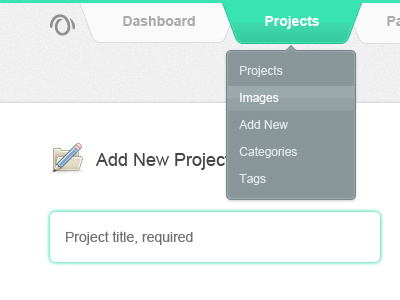 Add New Project admin ui