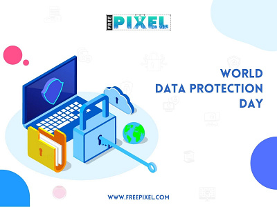 World Data Protection Day attack computer data day encryption guard hacker information lock privacy protect protection safety security shield