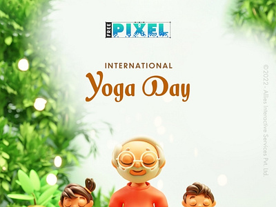 "International Yoga Day" 3d branding graphic design