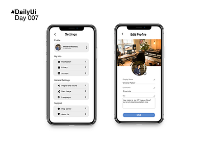 Settings dailyui mobile settings ui