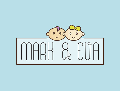 Logo Mark&Eva adobe illustrator boy children girl goods illustration items logo marketplace shop store vector иллюстрация логотип