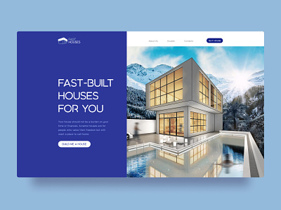 Website Fast-Built Houses building design ecommerce eshop figma main page marketplace real estate sales service store ui ux web web design website