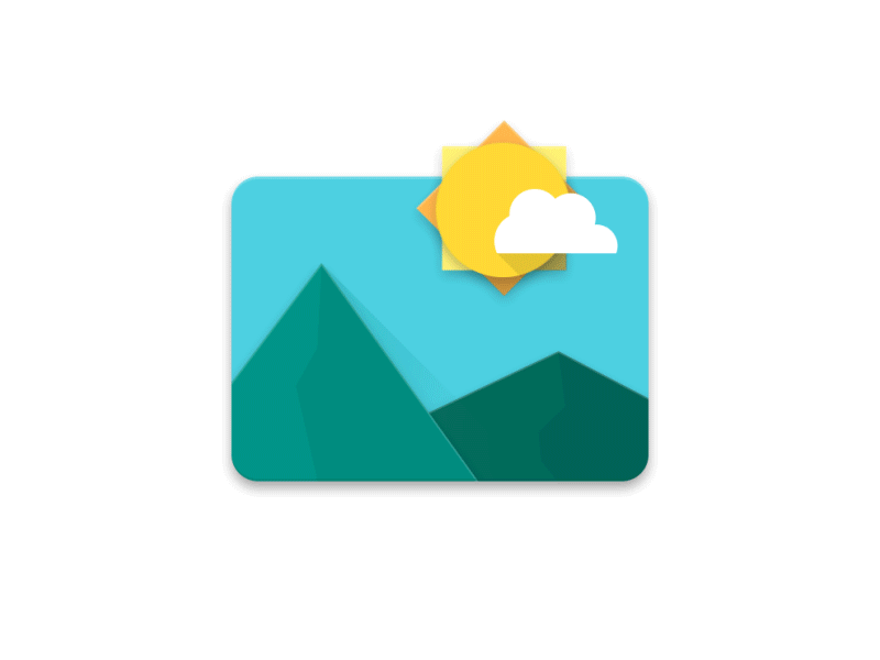 Animation - Android Gallery Material Icon android animation gallery gif google guidelines icon material material design mountains sun