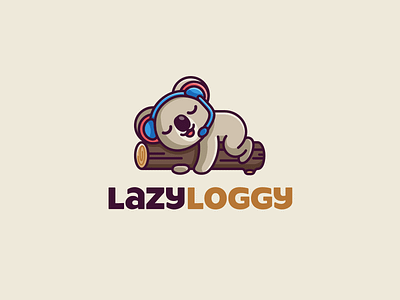 LAZZYLOGGY LOGO DESIGN animal branding cartoon cartoonish cute graphic design illustration logo minimal