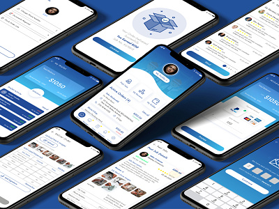 Master Of Trades (MOT) Contractor App UI/UX Design app ui design blue theme contractor app danish amir gradient theme gradient ui graphic design minimal ui design ui ux ui ux design ux