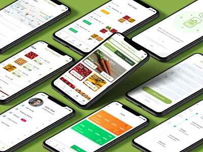 Fresh Fruits Ecommerce App Design app design design ecommerce ecommerce app elegant app fruits app graphic design illustration minimal modern app ui ux vector