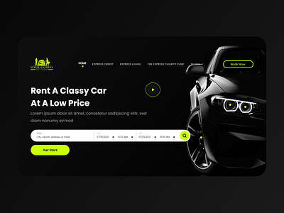 Slyde Express Landing Page black car car booking dark ui figma slyde ui design ui ux xd