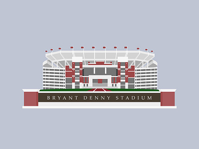 Bryant Denny Stadium alabama football illustration stadium