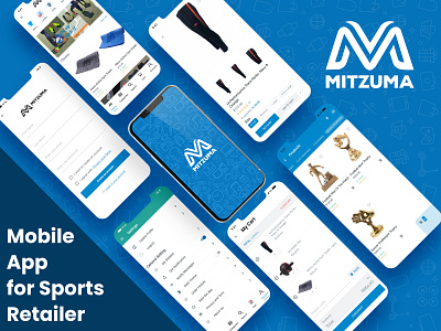 Mobile App for Sports Retailer animation branding creative design graphic design icon illustration illustrator latest app design logo logo design material ui design mobileappdesign motion graphics task management trending typography ui vector website