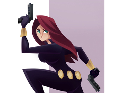 Black Widow avenger black character filstrup illustration marvel natasha sam tigerhawk01 vector widow