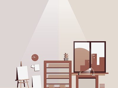 Minimalistic Room design graphic design illustration