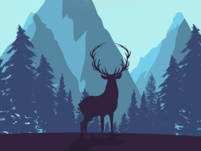 Elk - Blue Color tone by Aryan Sehgal on Dribbble