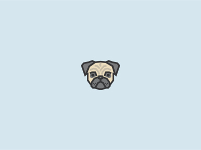 Pug animal cute dog dog icon dog illustration face fido pet pug puppy