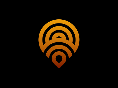 WiFi Location Symbol branding gps icon location logo map market pin radiate symbol ui ux wifi