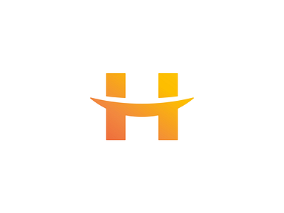 H h happy identity logo monogram smile symbol type