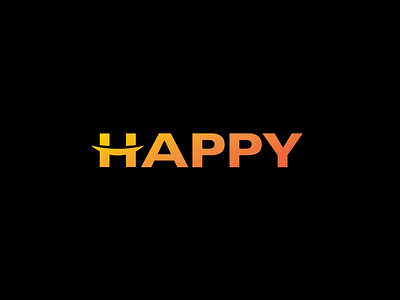 Happy face h happy identity logo smile type