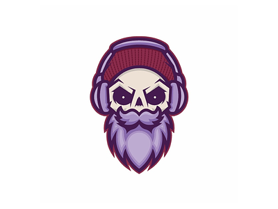 Bearded Skull Mascot beanie beard esports gamer logo mascot skull twitch