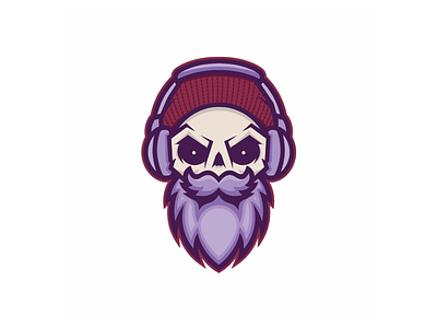 Bearded Skull Mascot