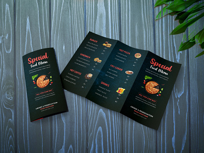 Food Menu Tri-Fold Brochure