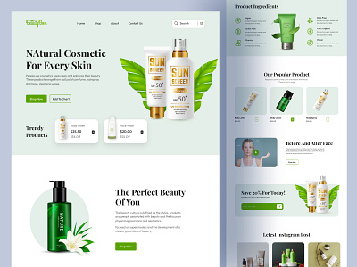Cosmetic Product Landing Page Design