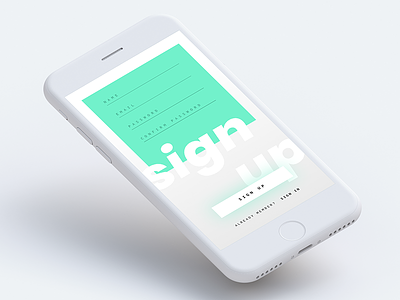 Daily UI 001 - Sign up account app challenge clean create interface minimal mobile register simple sketch typography