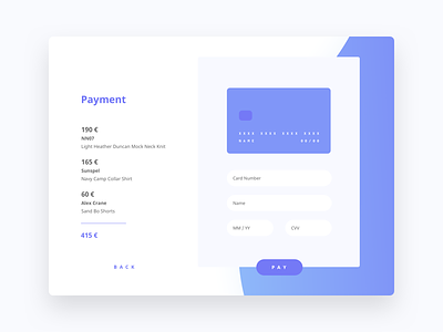Daily UI 002 - Credit Card Checkout cart challenge clean interface minimal money order payment shop simple