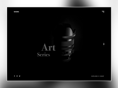 Daily UI 003 - Landing Page black clean elegance lens minimal photo sigma simple website white