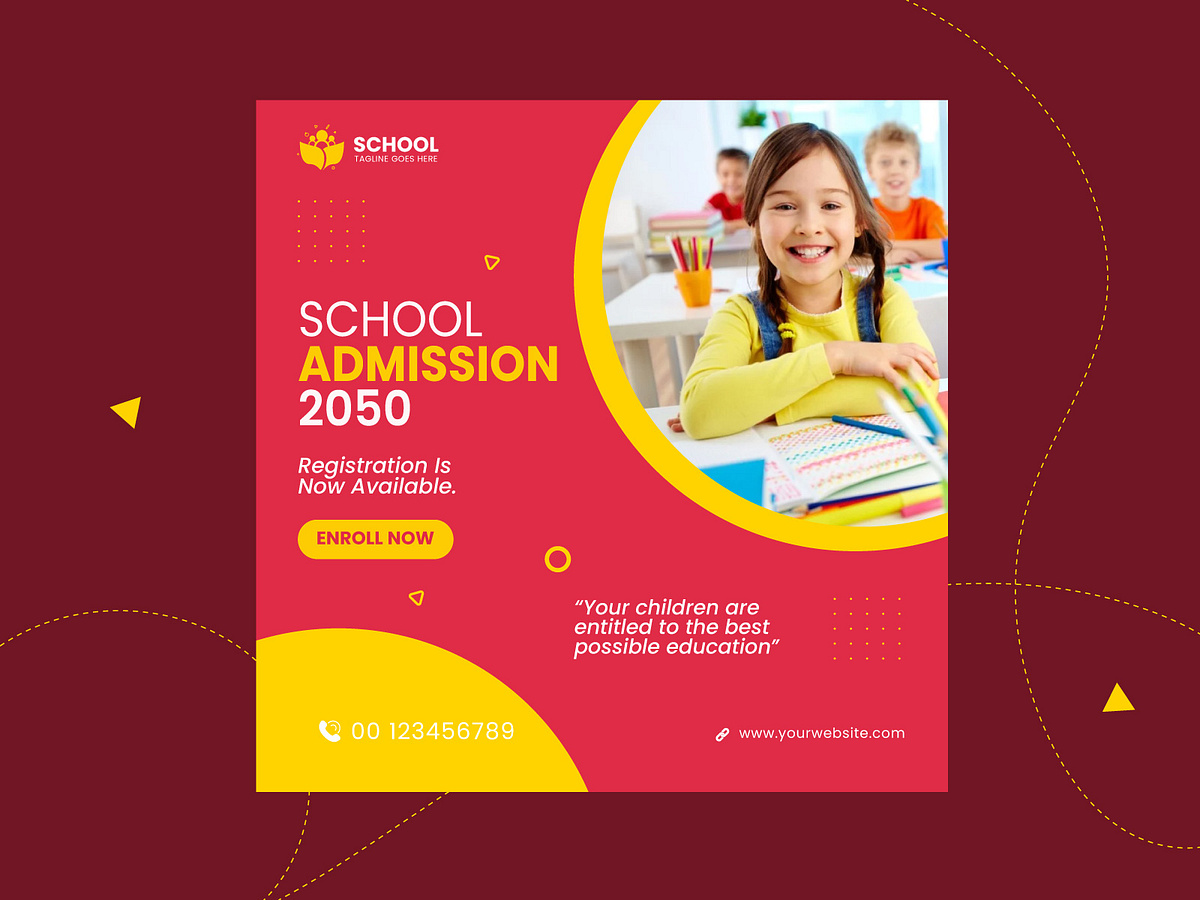 School Admission ,social media post, instagram post and facebook by