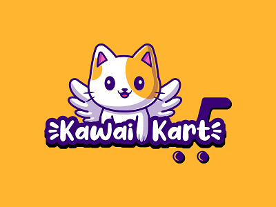 Kawai Kart Logo Design anime branding design graphic design icon illustration logo logo design logo designer logo designing logo designing india shopping logo vector