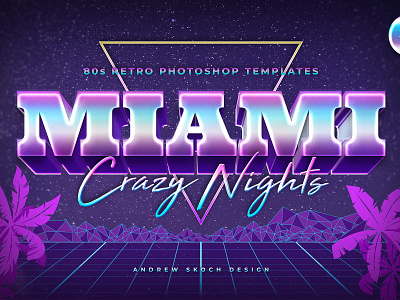 Miami - 80s Retro Text Effect 3d 3d text 80s design designposter graphic design light logo logo text miami mockup neon pals pink poster synthwave text text effect tittle typography