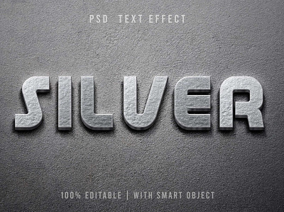 3D Silver Text effect 3d 3d text 80s design designposter download illustration light logo logo text mockup synthwave text text effect text mockup typography ui