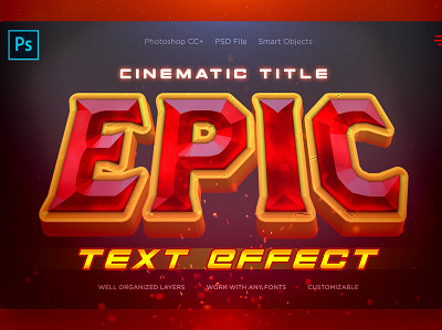 EPIC - Cinematic Text Effects 3d 3d text 80s animation branding cinematic design designposter effect logo graphic design illustration light logo logo text motion graphics text effect