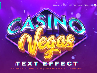 Realistic Casino Logo Style 3D Text Effects