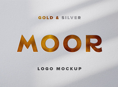 Gold & Silver Logo Mockup 3d 3d text 80s animation branding design designposter gold graphic design illustration light logo logo text mockup motion graphics silver text ui