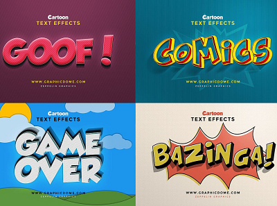 3D Cartoon Text Effects 3d 3d games 3d text 80s animation branding comics design designposter games graphic design illustration light logo logo text mockup motion graphics ui