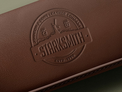 Debossed Leather Logo Mockup