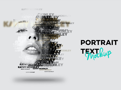 Text Portrait Mockup 3d 3d text 80s animation branding design designposter graphic design illustration light logo logo text mockup motion graphics portrait text text effect ui