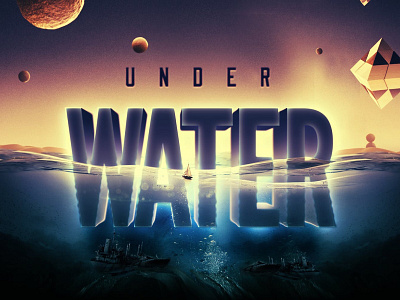 Underwater Text Logo Effect 3d 3d text 80s animation branding design designposter effect graphic design illustration light logo logo text motion graphics text effect text logo text water ui underwater water