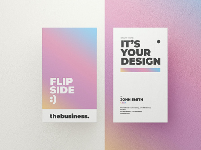 Gradient Business Card Mock-Up 3d 3d text 80s animation branding business business card card business card mockup design designposter graphic design illustration logo logo text mockup motion graphics ui