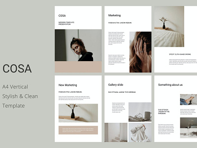 COSA - A4 Vertical Template branding business clean colorful creative design google slides graphic design instagram keynote lookbook minimal modern pitch deck powerpoint presentation simply minimalist template web design web development